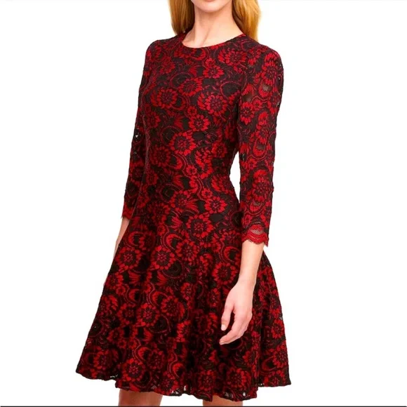 Tommy Hilfiger | Dresses | Tommy Hilfiger Lace Black And Red Dress |  Poshmark